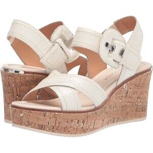 Donald Pliner Judee Croc-Embossed Platform Sandals Bone 9
